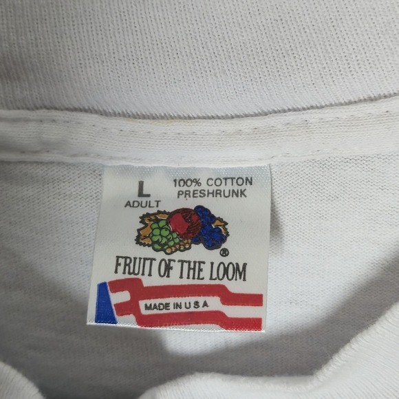 Vintage Hanes Bob Chinn's Crab House T Shirt Mens Large Fish Embroidered White - Picture 3 of 6